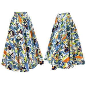 Vintage 1950s Circle Skirt with Vibrant Southwestern Novelty Print - Picture 1 of 4