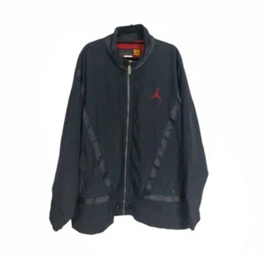 Nike Jumpman Size XL Vintage 90s Black Zip Front High Neck Nylon Jacket - Picture 1 of 12