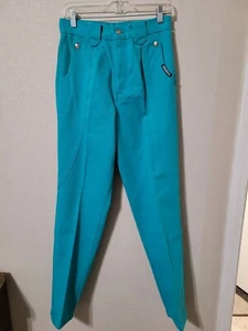 Vintage Roughrider Circle T tealWestern Cowboy High Waist Jeans Womens 6/28 inch - Picture 1 of 6