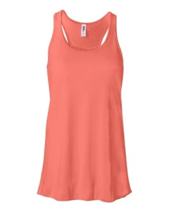 Bella Canvas 8800 Women's Flowy Racerback Tank CORAL - Picture 1 of 3
