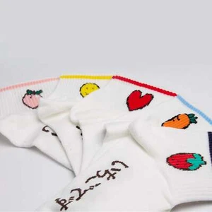 Womens Cute Fruit Icon Japanese Word Anklet Socks - Picture 1 of 12