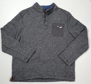 Suéter Woolrich Para Hombres XL Gris 1/4 Botón a Presión Pullover Polar Manga Larga Hombres - Imagen 1 de 6