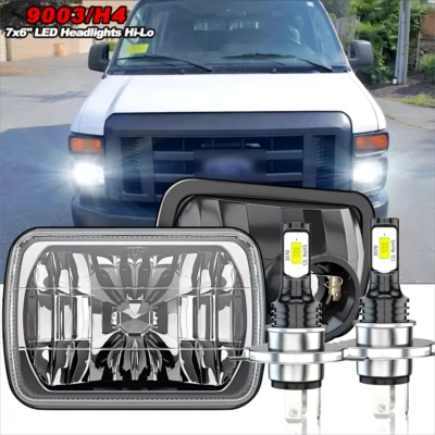 Par de faros LED H4 7X6" 5X7" aptos para Ford E-100 E-150 E-250 E350 Econoline Foto 1 de 4