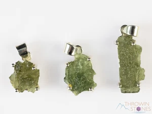Colgante MOLDAVITA Cruda - Plata de Ley, Bisel de Punta - Joyería Real, E1651 - Imagen 1 de 10