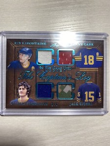 2020-21 Leaf In The Game Used Hockey Captain Log Sabres LaFontaine Perreault 2/6
