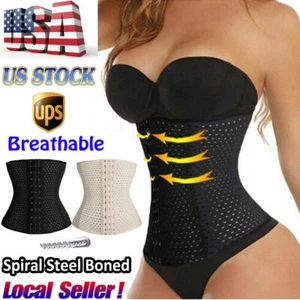 Women Waist Trainer Cincher Tummy Girdle Belt Body Shaper Black Corset Trimmer ) - Picture 1 of 11