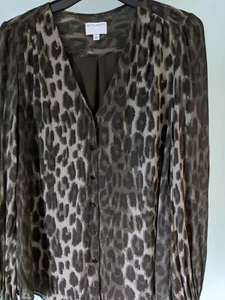 WITCHERY ANIMAL PRINT LADIES BLOUSE SIZE 8 100% VISCOSE FULLY LINED AS NEW - Picture 1 of 6