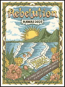 REBELUTION | TRIBAL SEEDS Hawaii 2025 Ltd Ed New RARE Tour Poster! Reggae Rock - Picture 1 of 2