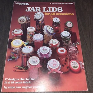 Leisure Arts Counted Cross Stitch Leaflet #278 Jar Lids All Occasions 17 Designs - Picture 1 of 3
