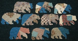 10 PRIMITIVE ANTIQUE CUTTER QUILT GRIZZLY BEAR!  Scrapbooking! Applique!  - Picture 1 of 1