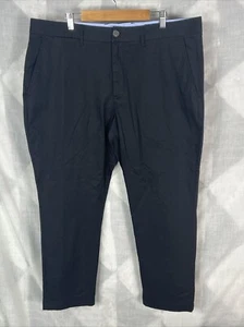 Peter Manning Hose Herren 38x27 schwarz einfarbig spitz zulaufend leicht Stretch Chino - Bild 1 von 6