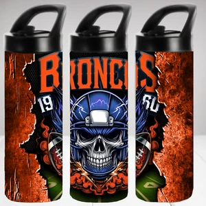 Denver Broncos Totenkopf 20 Unzen Edelstahl Thermo Wasserflasche - Bild 1 von 1