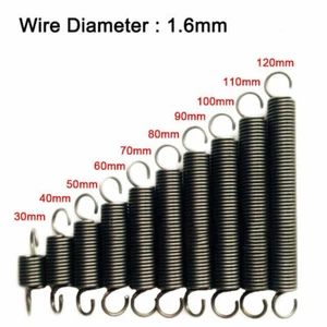 With Hook Extension Tension Spring Wire Dia 1.6mm Various Sizes Springs Steel - Picture 1 of 2