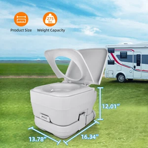 Portable Travel Toilet 2.6 GAL 10L Detachable Tank Caravan Commode Potty Outdoor - Picture 1 of 10