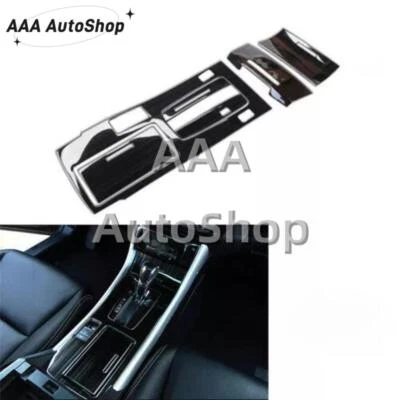 Panel de cambio de marchas consola central de titanio con moldura negra para Honda Accord 2014-2017 Foto 1 de 4