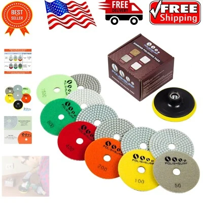 Diamond Polishing Pads 4 Inch Set - 7 Grits for Professional Granite Finishing - Image 1 of 4