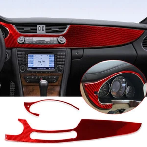 2×Rot Carbon Für Benz CLS Klasse C219 2004-09 Center Control Dashboard Panel ... - Bild 1 von 12