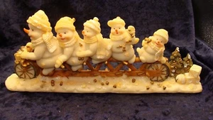 A Bicycle Built For 5 Snowmen ~ Resin ~ Heavy ~ 10.5 x 4 ~ Excellent Condition ~ - Picture 1 of 5