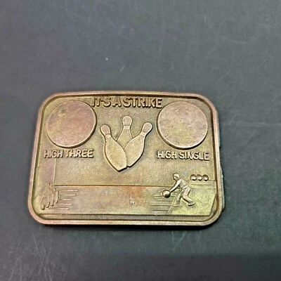 Vintage 1970's Throwback "IT'S A STRIKE" Bowling-PBA Brass Belt Buckle - Image 1 of 4