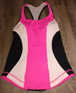 Lululemon Cardio Kick Tank Pinkelicious Parfait Pink Schwarz Racerback Größe 4 - Bild 1 von 3