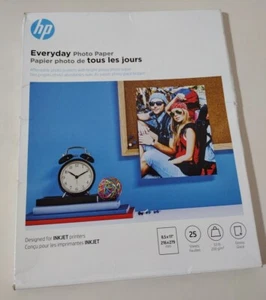 HP Everyday Photo Paper, Glossy, 52 lb, 8.5 x 11 in. (216 x 279 mm), 25 sheets - Picture 1 of 2