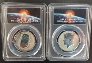 2019 S Apollo 11 50th Ann. 50Cent, Kennedy Rev PR70 & PR69 DCAM "FS" 2pc.Set &Pk - Picture 1 of 11