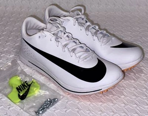 NIKE TJ Elite 2 White Black Triple Jump Track Spikes Shoes Mens Youth 6 7.5 8.5 - Picture 1 of 11