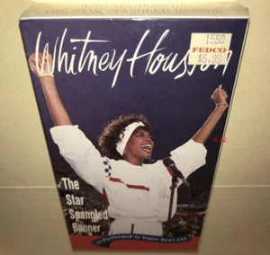 Whitney Houston VHS Video Cassette Tape single Star Spangled Banner superbowl 25 - Imagen 1 de 7