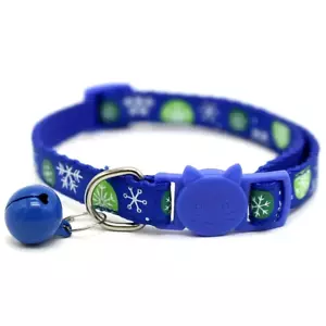 Abbreakaway Katze Hund Weihnachten Haustier Halsband Glocke Katze Gesicht Schnalle verstellbar 1 Stck. blau - Bild 1 von 2