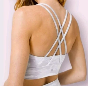 Lululemon Womens Energy Longline Luxtreme Sports Bra Size 2 Heritage Camo Gray - Picture 1 of 10