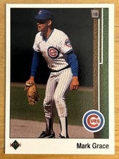 1989 Upper Deck Mark Grace Baseball Card #140 Cubs First Base High-Grade NM O/C