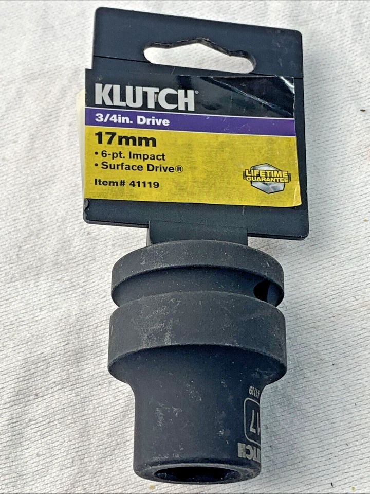 NEW 17mm, 3/4 inch Drive - Klutch Jumbo Impact Socket - 41119 - CR-MO - Image 1 of 1