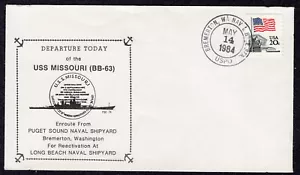 1984 USS Missouri (BB-63) Departed Bremerton To Long Beach Modernization NZ732 - Bild 1 von 1