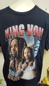 King Von ,4Ever Too Real Rap Style Tee Quote T Shirt Hip Hop Size L Black - Picture 1 of 3