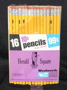 Vintage Super Herald Square Mallard Pencil Co 222 Pencils NOS Pack of 16! - Picture 1 of 11