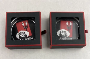 Set of 2 Collectible Rose Quarter Glass Coasters Portland Oregon - Picture 1 of 5