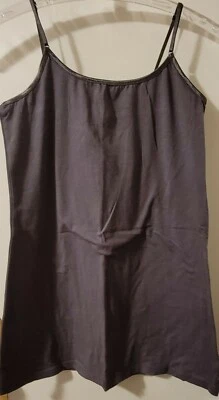 Active Basic Gray Stretchy Tank Top Adjustable Spaghetti Strap Size Large - Image 1 of 3