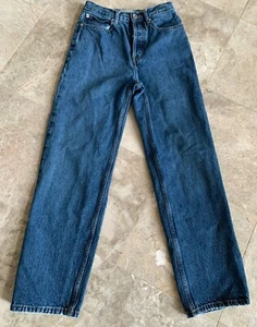 Everlane Jeans Womens 24 Blue High Rise Regular Button Fly Organic Cotton Retro - Picture 1 of 8