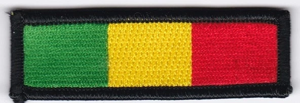 100 Pcs Rasta (Green/Yellow/Red) Embroidered Patches 1"x3" iron-on - Image 1 of 1