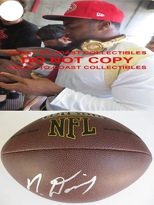 MIKE DAVIS, SEATTLE SEAHAWKS, CAROLINA DEL SUR, FIRMADO, AUTOGRAFIADO, FÚTBOL AMERICANO DE LA NFL, PRUEBA Foto 1 de 2