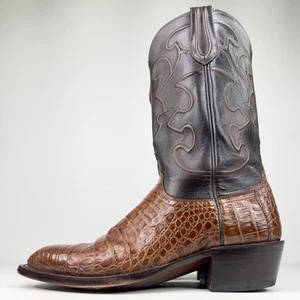 LUCCHESE "CHARLES" ULTRA CAIMAN BELLY BOOTS🐊 | SIENNA DUNKELBRAUN | HERREN 9 D✨ - Bild 1 von 16