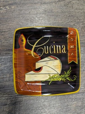 Pier 1 One Appetizer Plate Cucina Roma 6x6 Earthenware - Image 1 of 4