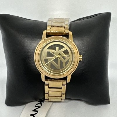 Relógio de pulso feminino DKNY NY8876 ouro aço inoxidável mostrador analógico quartzo HME565 - Imagem 1 de 4