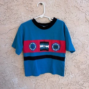 Vintage 80s Kids Graphic Tee Colorblock Invitational Of Excellence Size 7 - Picture 1 of 4