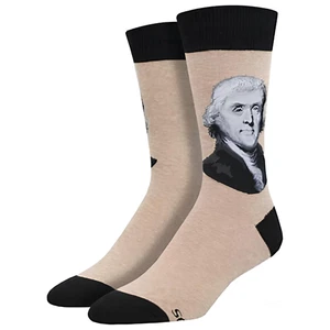President Thomas Jefferson Crew Socks (Adult Large - Men's Shoe Sizes 8-12) - Picture 1 of 2
