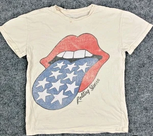 Rolling Stones T-Shirt Men’s Unisex Size Large White USA Tongue Logo Graphic T  - Picture 1 of 9