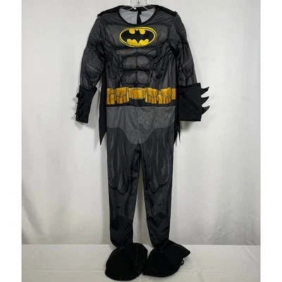 Batman Costume Jumpsuit w/ Cape Halloween Cosplay Kid's MEDIUM - Image 1 of 4