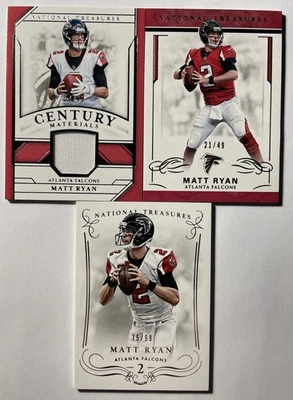 2018 National Treasures MATT RYAN Century Materials /99 + 2016 NT /49 + 2014 /99 - Image 1 of 2