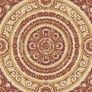 Wallpaper Damask Red Circle Wallquest Caspia Classic Stylish Acrylic Coated - Picture 1 of 5