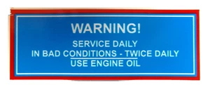 TRACTOR / EXCAVATOR OEM STYLE SERVICE DAILY WARNING BADGE STICKER DECAL - Picture 1 of 2